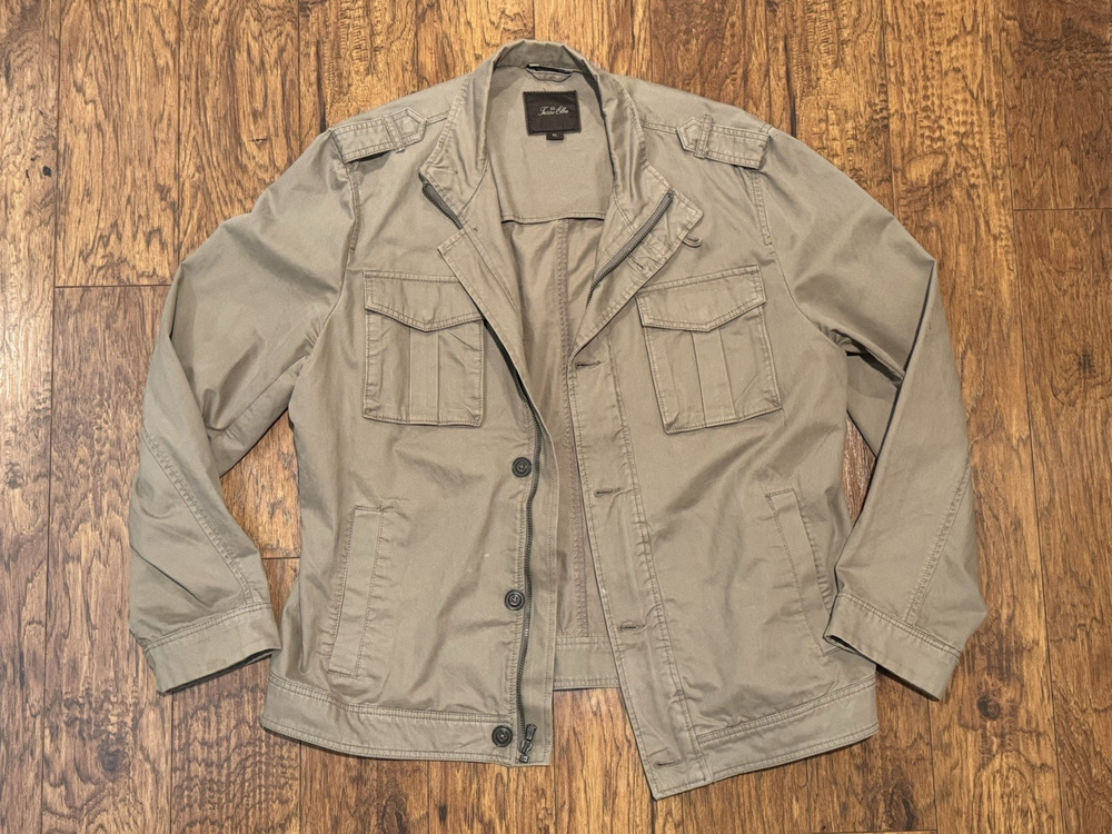 Tasso Elba Jacket Green Field Utility 100% Cotton Pocket Coat- Pen mark-Men's XL